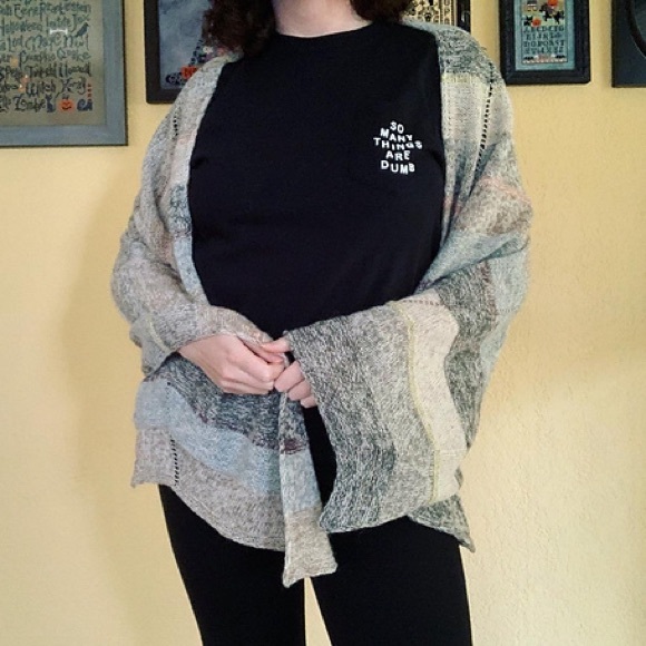 Handmade Tokyo shawl knit wrap scarf graphic boho cozy - Picture 2 of 4